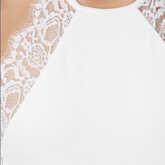 White lace trim midi dress - Picture 3 of 8
